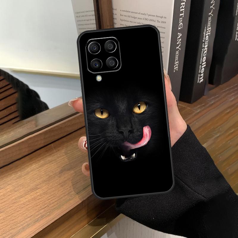 Черный Кошачий Лицо Китти Чехол Для Samsung Galaxy M31 M21 M11 M20 M23 M54 M14 M34 M13 M52 M32 M12 M16 M36 M56 M15 M55