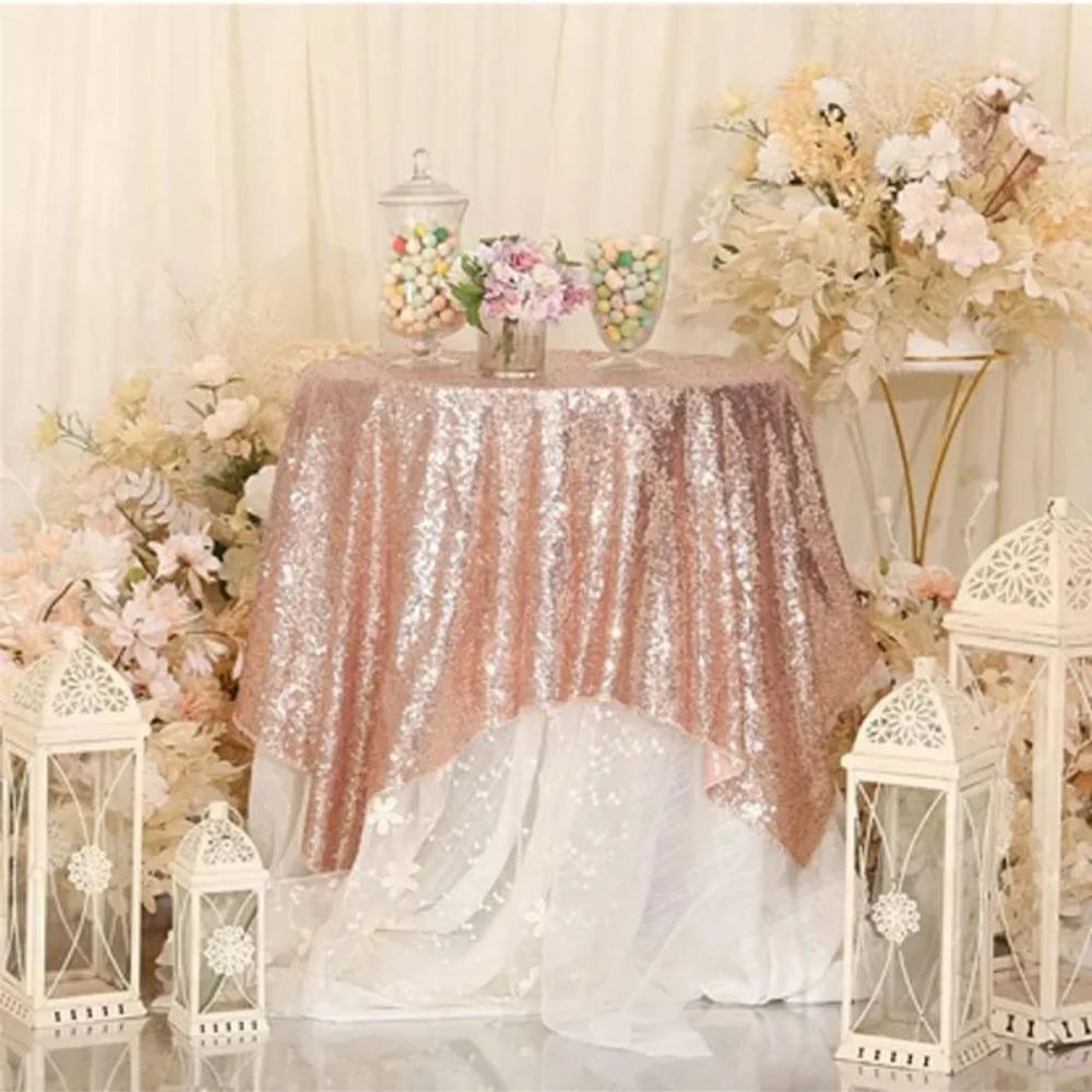 Полиэстер Блестящая Скатерть Однотонная Блестящая Скатерть Принадлежности для Декора Стола
