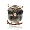 Cute Green Eyes Owl Brooch Wear Glasses Fashion Enamel Pin Animal Brooch Good Gift for Kids and Women New Year's