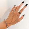 Hiphop Silver Color Chain Ring Punk Butterfly Rings for Women Party Jewelry Gift