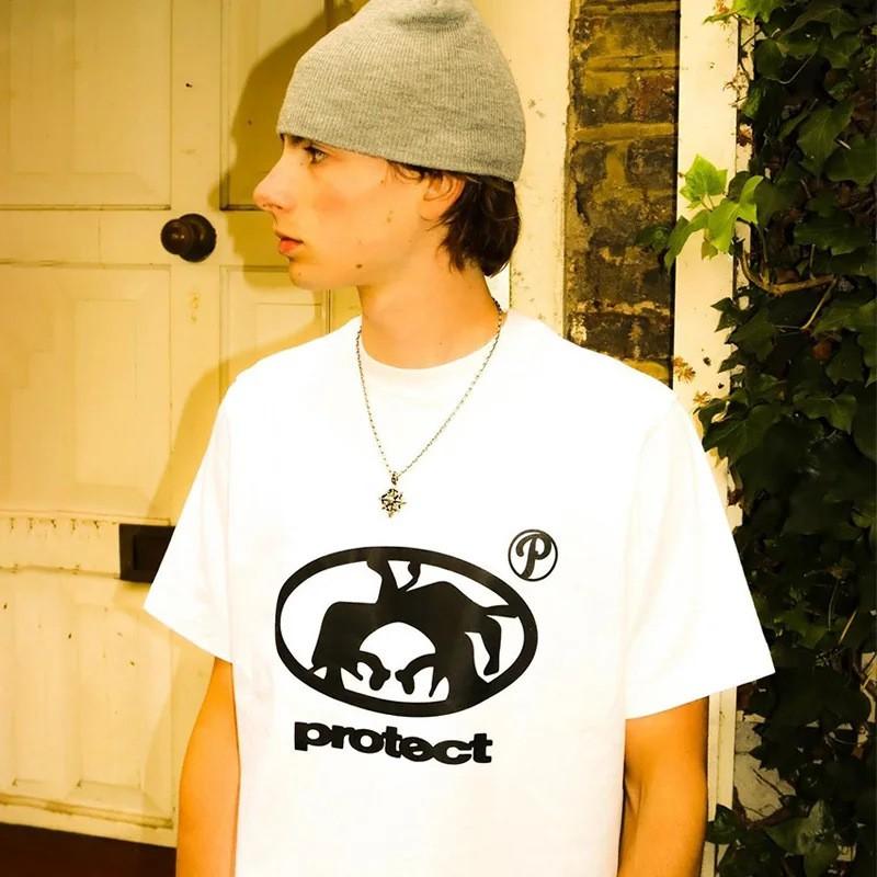 Unisex Oversized Streetwear Graphic Tee Gothic Urban Loose Fit Cotton Short Sleeve T-Shirt 2025