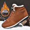 Winter Snow Boots Men Plush Warm Women Boots Suede Leather Ankle Boot Comfortable Light Couple Waterproof Sneakers Big Size 48