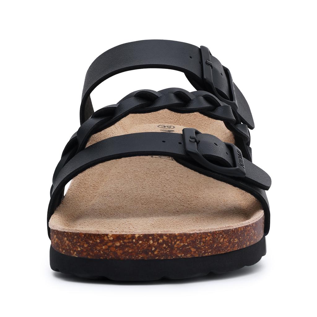 Модные детские сандалии KIDMI Новые женские сандалии из пробки Летние пляжные сандалии для женщин Уличные нескользящие сандалии-слайды без застежки с регулируемой пряжкой