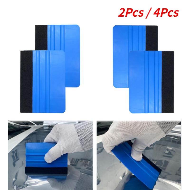 2Pcs/4Pcs Car Stickers Film Install Squeegee Vinyl Carbon Fiber Scraper with Felt Squeegee Tool Film Wrapping Car Wrap Tools