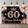 2D Black Glitter 60th Birthday Party Decoration Background