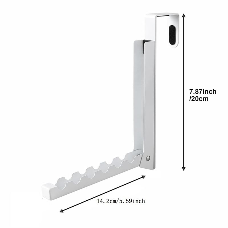 AEE2-Over The Door Hooks Hanger, Foldable Over Door Drying Laundry Rack Hooks For Hanging Clothes With 6 Groves