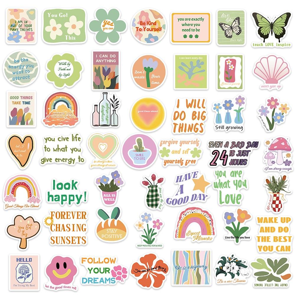 Motivational 50 Original Danish Powder Green Stickers Adorable Style Waterproof Decals For Guitar Notebook And Suitcase Diy Char