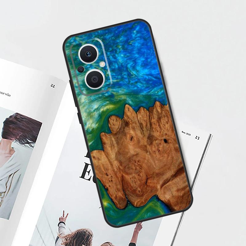 Гибридный чехол из дерева и смолы для OPPO Find X9 X5 X6 X8 Pro OPPO Reno 12F 14F 13F 11F 10 12 13 14 Pro 7 8 Lite