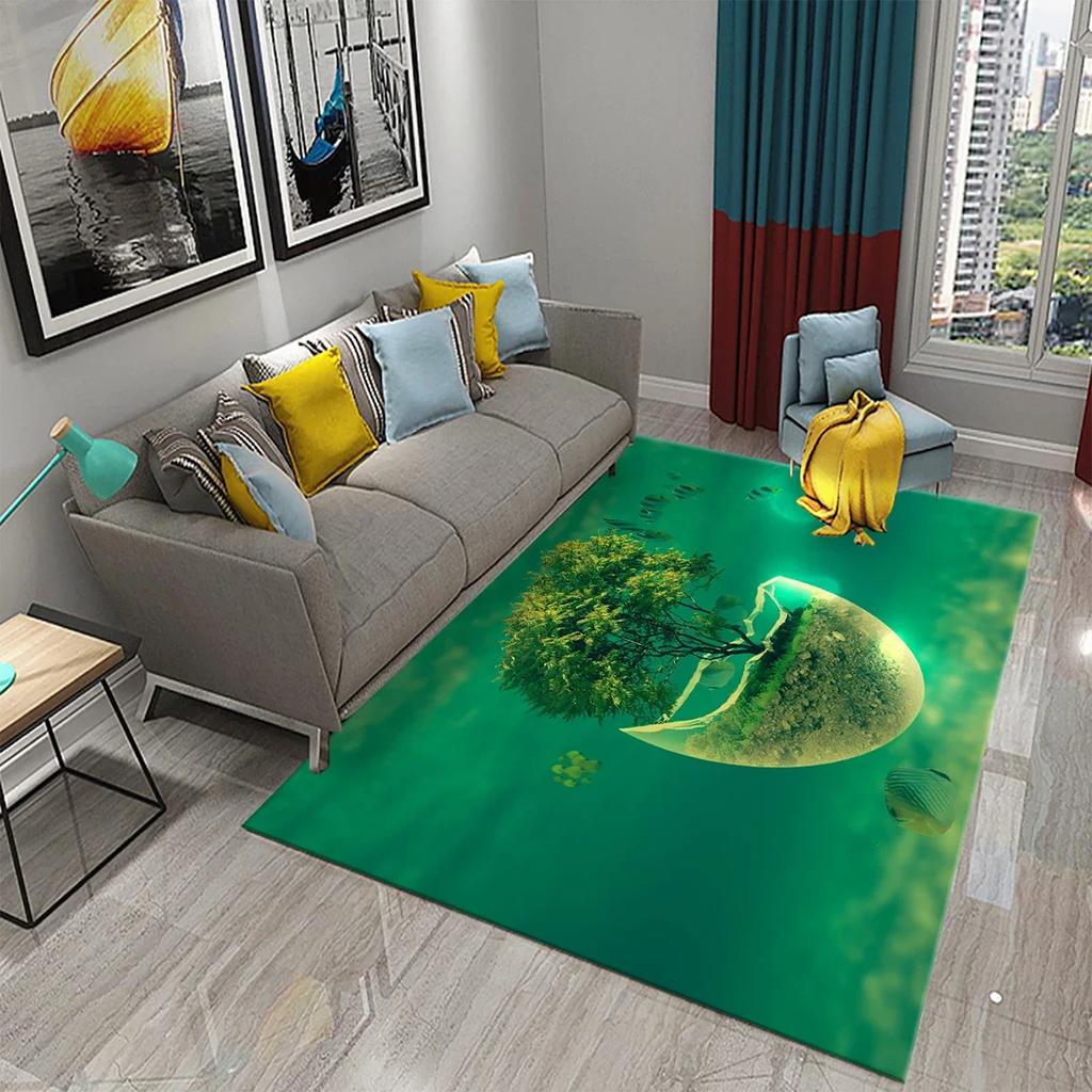 3D красочный ковер с абстрактным деревом для кухни, ванной, входа, нескользящий ковер, гостиная, балкон, спальня, декор, напольный коврик, коврики