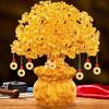 Gold Lucky Money Tree Chinese Ingot Crystal Fortune Tree Ornament Wealth Ornament Home Office Table Decoration Tabletop Crafts