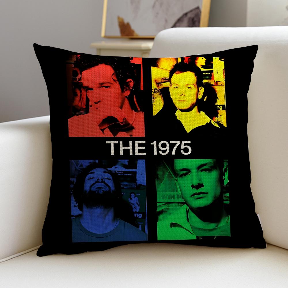 Indie TThe 1975S Cushion Cover Breathable and skinfriendly linen pillowcase square removable and washable cushion