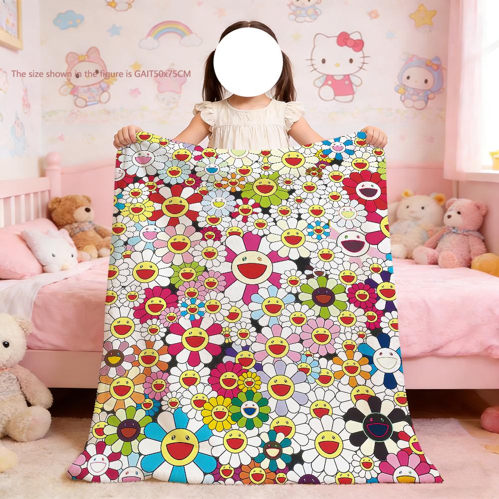 Blanket For Soft Throw MMurakami Blanket for Art Fashion Picnic Bed T-Takashi-ES Sofa Home Bedroom Cozy Warm Comfortable