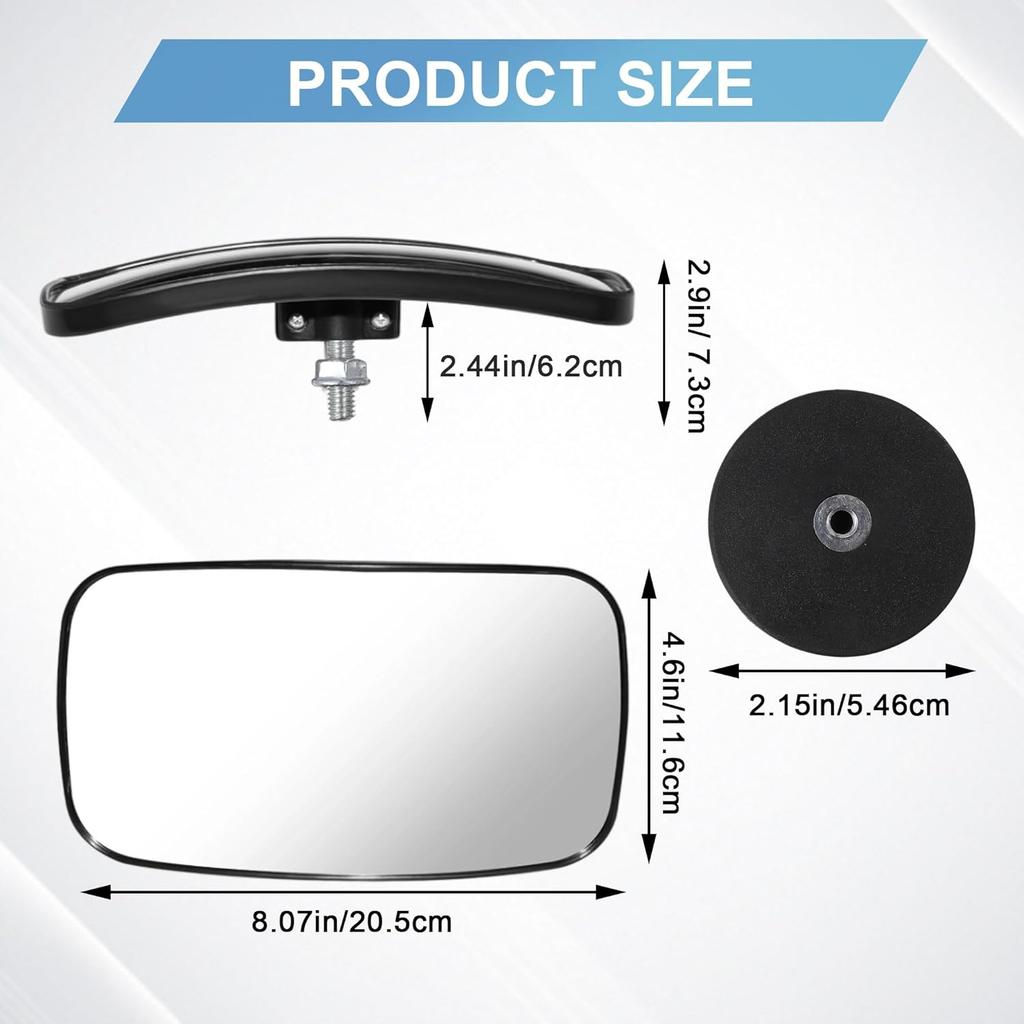Universal Magnetic Forklift Rearview Mirror 8.2X4.8", Square HD Wide-Angle Convex Mirror Suitable For Tractors, Forklifts - 2 Pcs