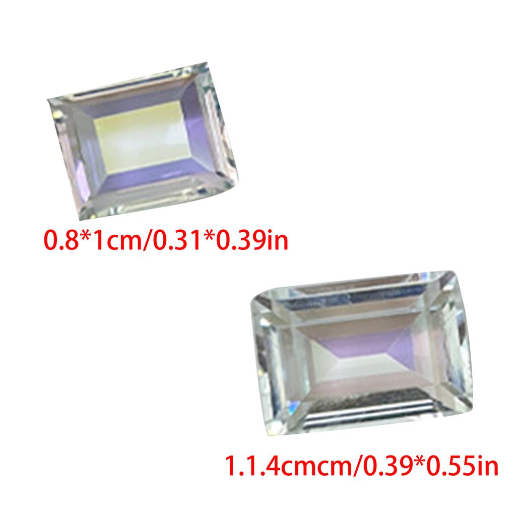 10 Pcs Nail Rhinestones Nail Crystal Gems Rectangular Nail Charms Clear Nail Art Charms Nail Art Decorations for Women