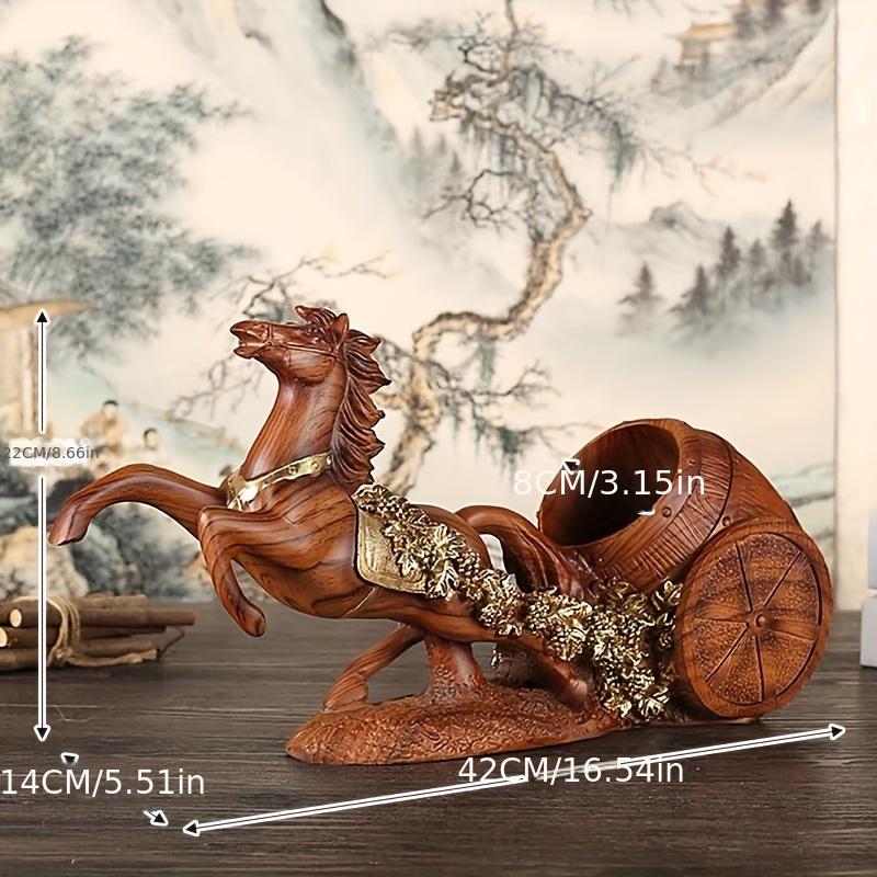 Роскошный декантер для вина в форме лошади, элегантный дизайн с виноградом из смолы для домашнего бара, гостиной и декора нового дома