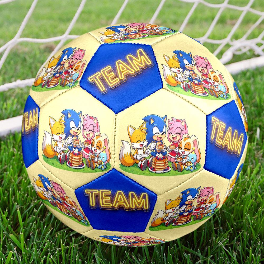 1pc Sonic the Hedgehog Soccer Ball Size 5 Indoor Soccer Ball Fashion Colorful Backyard Game - Great For Sports Fans Gift HE54