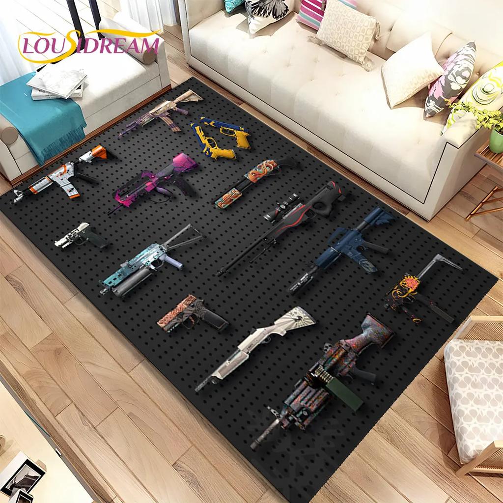 3D штурмовая винтовка, пистолет, пистолет CS M4 AK USP, игровой коврик, ковер для дома, гостиной, спальни, дивана, коврик для двери, декор, нескользящий напольный коврик