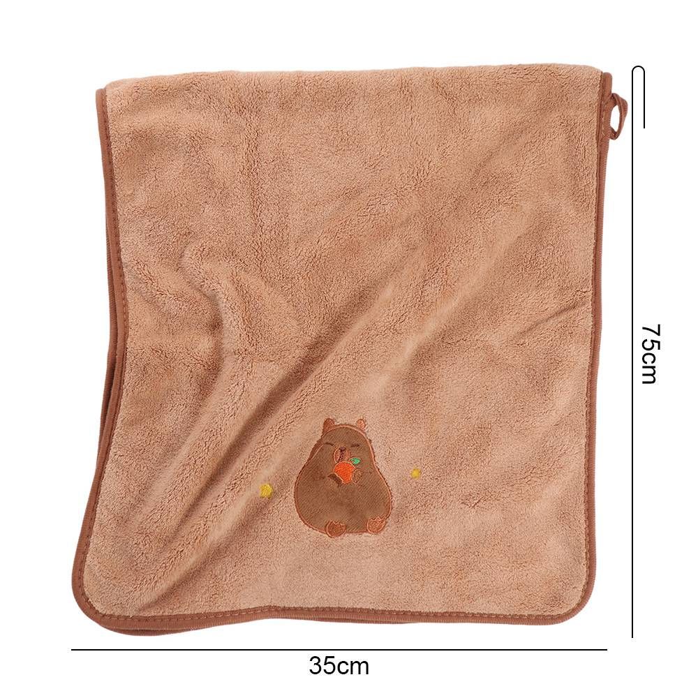 Soft Capybara Pattern Cartoon Towel Super Absorbent Coral Velvet Bath Towel Cartoon Thicker Face Towel Bathroom