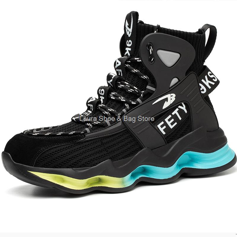 Модные рабочие кроссовки мужские со стальным носком защитные ботинки дышащие высокие рабочие защитные ботинки мужские с защитой от проколов строительство безопасность