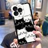 Забавный черный мультяшный кот Прозрачный чехол для телефона для Samsung A03S A03 A04 A05 A05S A06 A7 A11 A12 A13 A14 A15 A16 NOTE 10 20 ULTRA Чехол