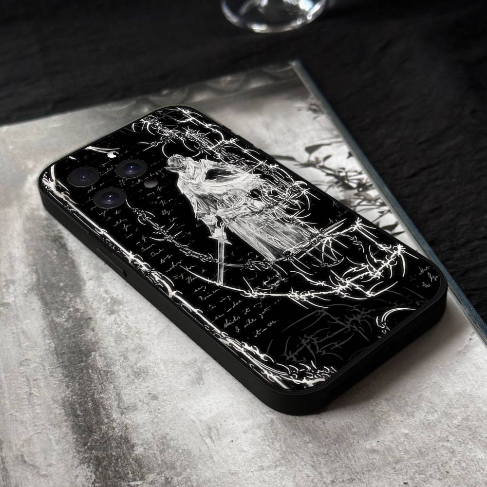 Кибер-сигил Крест Чехол для телефона Для IPhone 17,16,15,14,13,12,11 Plus,Pro,Max,XR,XS,X,7,8 Plus,Mini Черный Силиконовый Мягкий