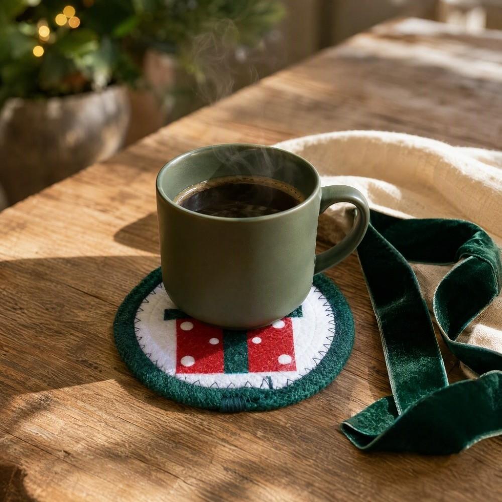 Woven Cotton Rope Christmas Coaster Heat Resistant Insulated Mat Snowman Pot Table Mat Kitchen