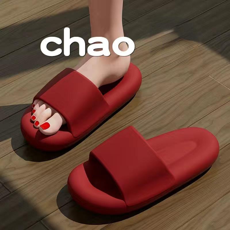 Тапочки на платформе, женские летние домашние нескользящие домашние тапочки для ванной комнаты, парные тапочки