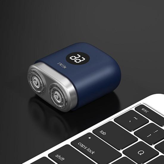 Мини-электробритва с цифровым дисплеем, USB-перезаряжаемая, водонепроницаемая, с двумя головками, портативная, для путешествий, бритва для мужчин, триммер для бороды, инструмент для удаления волос