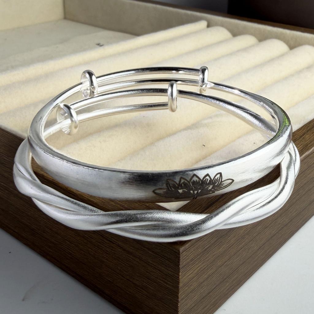 Xiaomi 100% Solid 925 Sterling Silver Metal Bracelet for Women Vintage Handmade Simple Retro Twist Bracelet Birthday Gift Party