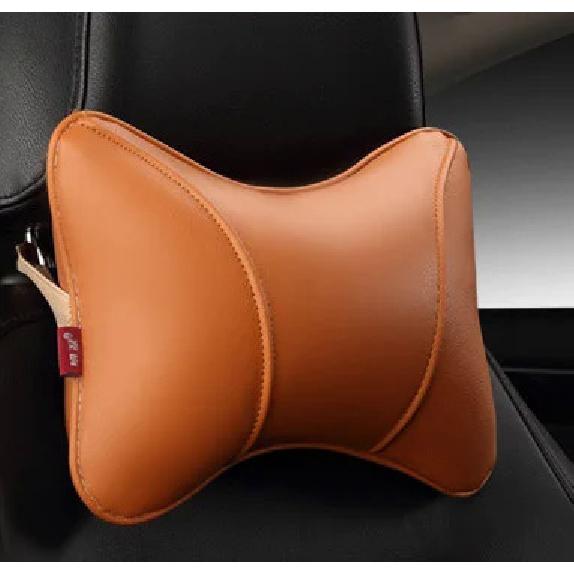 Брендовая подушка для подголовника автомобиля, универсальные удобные подушки для шеи из искусственной кожи, подходят для большинства автомобилей, качество