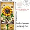 Spring Sunflower Door Cover Welcome Spring Decorations Theme Party Photo Background Bee Flower Bow Backdrop Photography 35 x 70 in Spring Party