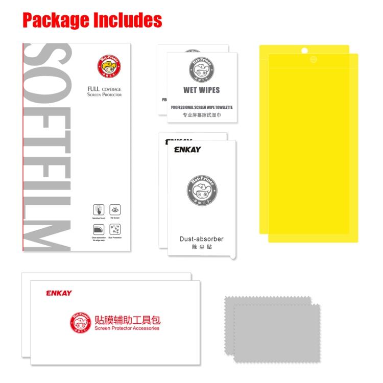 2 PCS ENKAY Hat-Prince 0.1mm 3D Full Screen Protector Explosion-proof Hydrogel Film for