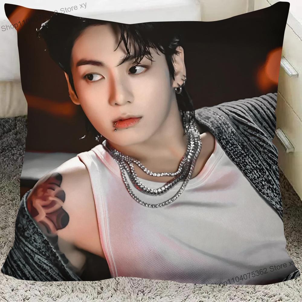 1 шт. Наволочка для подушки Singer J-Jungkook, Квадратная наволочка для подушки, Декор спальни, дивана, гостиной, Повседневная наволочка