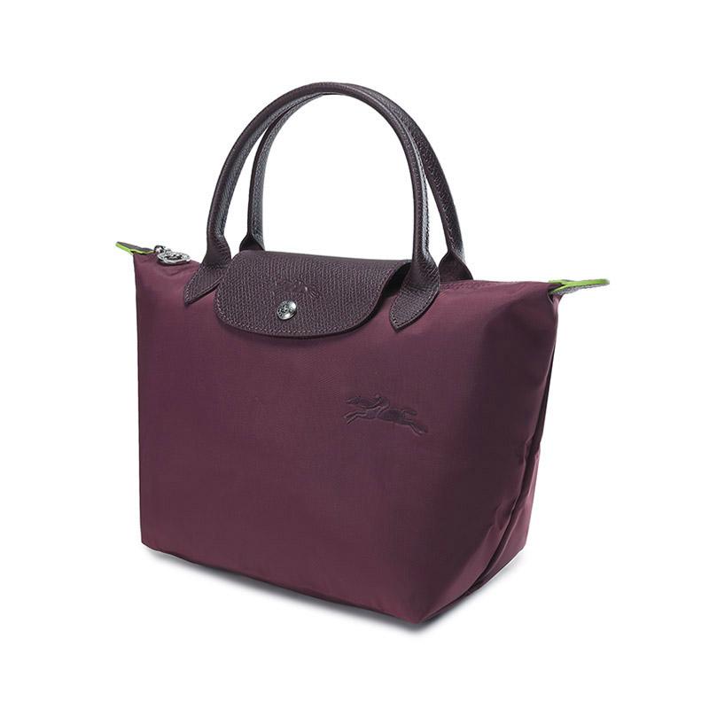 Longchamp Le Pliage Green Short Handle Tote Bag Eco-Friendly Canvas With Leather Trim Women handbags Red 1621919009