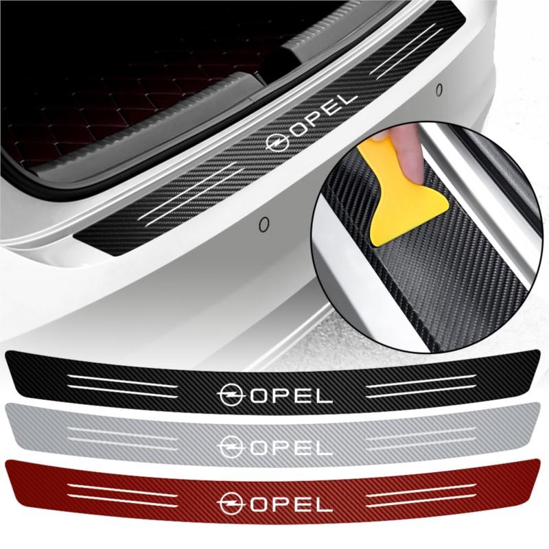 1PCS Car Tail Trunk Rear Bumper Protector Carbon Fiber Sticker For Opel Zafira B Corsa D Insignia Mokka Regal Car Accessories DP2