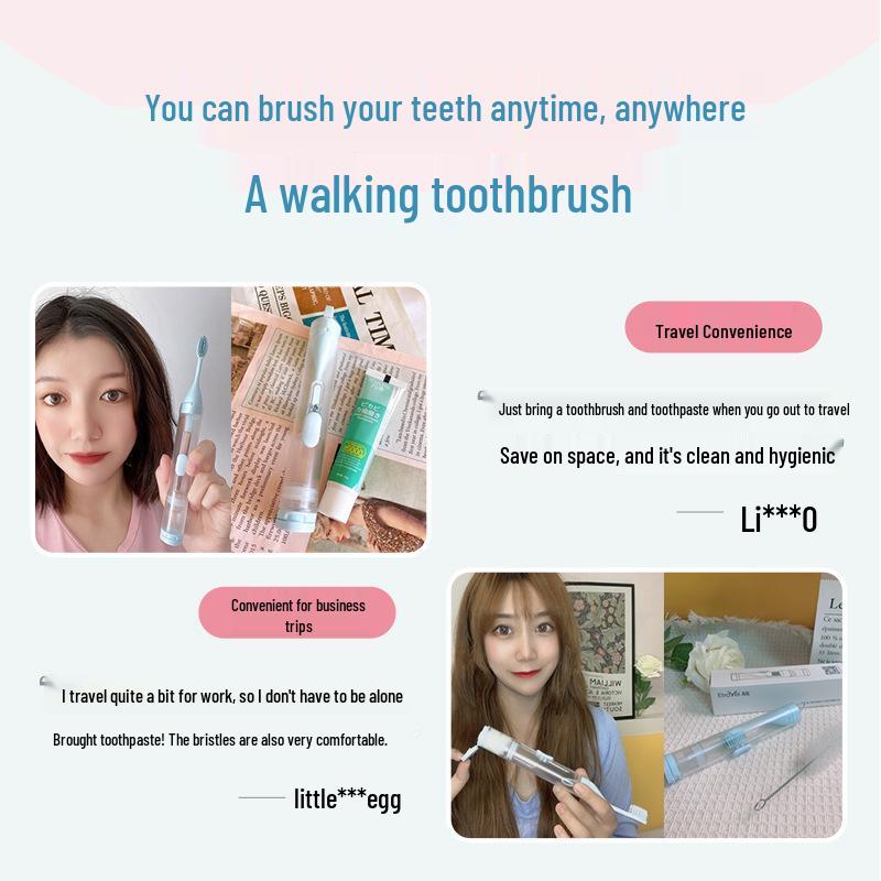 ETRAVEL Yilv 2-in-1 Mini Folding Orthodontic Travel Toothbrush and Toothpaste