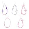 Bowknot Pink Bead Love Bow Pendant Plastic Bowknot Y2K Phone Lanyard  Ornament