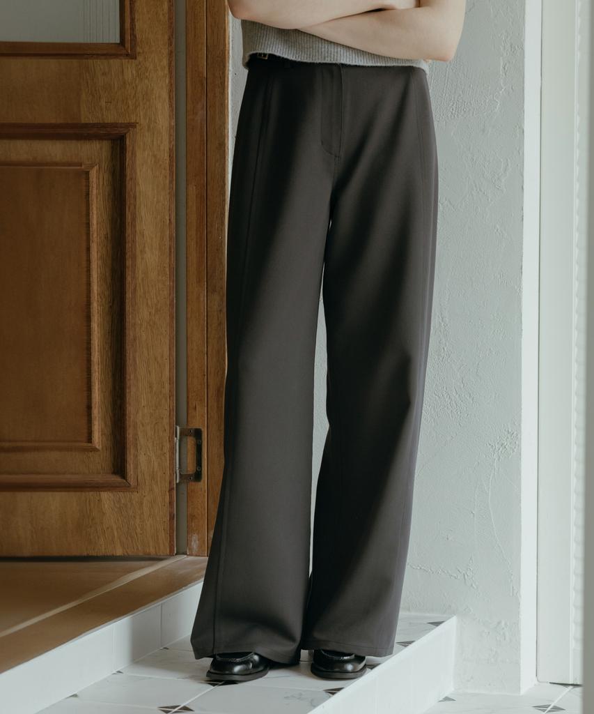 KNIZURE Side Point Wide Trousers_Charcoal