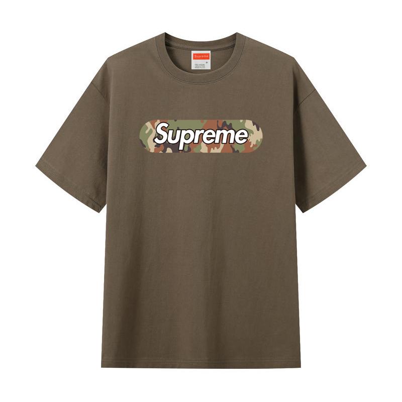 Футболка ZL14 Supreme 2025 из чистого хлопка с круглым вырезом и принтом, высококачественная парная футболка