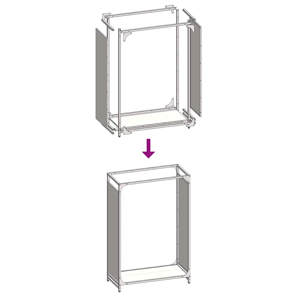Firewood Rack Anthracite 60 x 28 x 90 cm Cold Rolled Steel