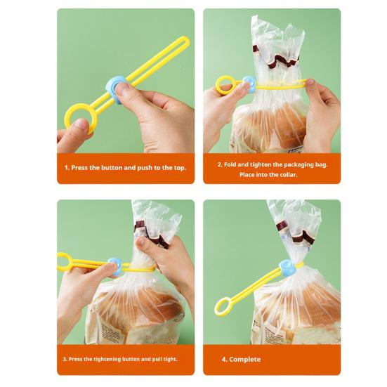 Герметизирующий зажим Регулируемые силиконовые ремешки Закуски Еда Организация кладовой Зажимы для пакетов Многоразовое решение для хранения на кухне