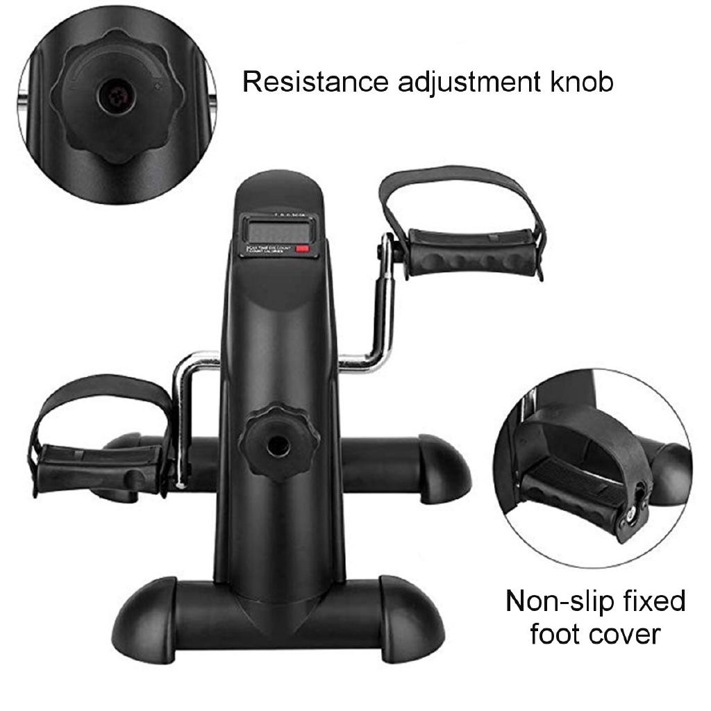 Home Gym Mini Pedal Exercise Bike Trainer Arm/Leg Physical Therapy Fitness Cycle Indoor Cycling Bikes LCD Display Stepper Tools