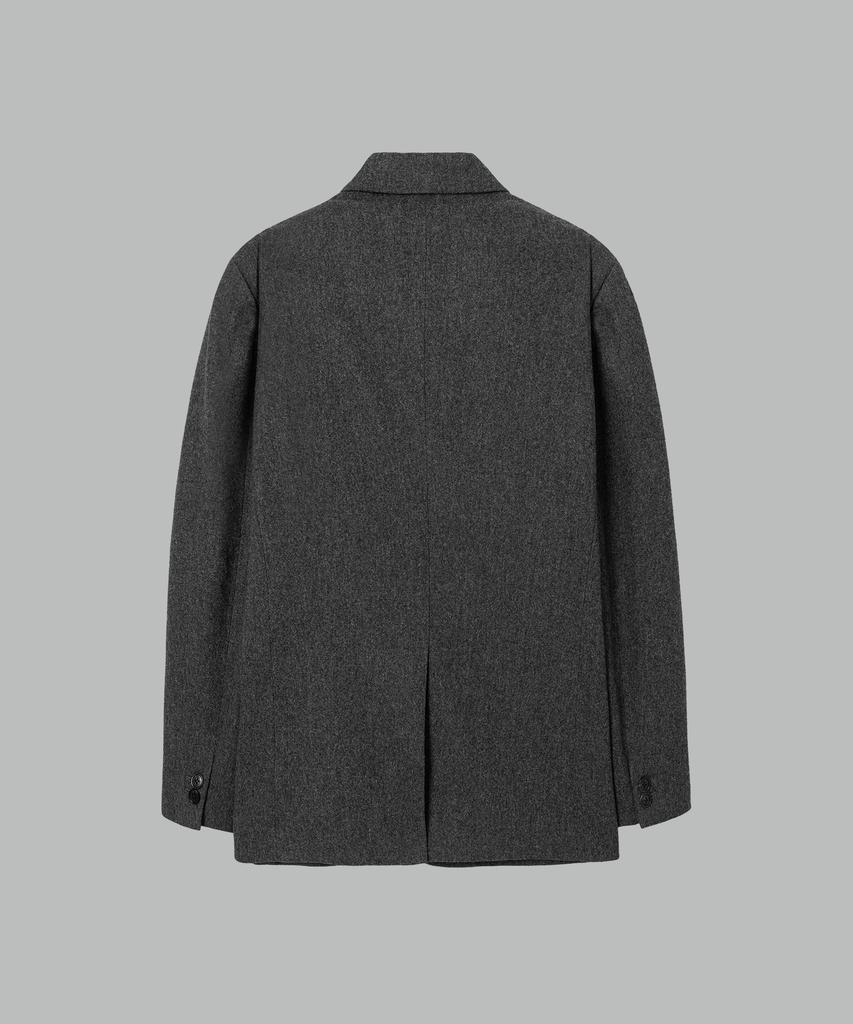 NONBLANK Wool Flannel Loose Fit Jacket_Melange Grey