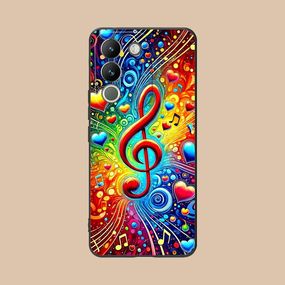 Чехол для мобильного телефона с нотным станом для VIVO V60 V50 V40 V30 V29 V27 V25 V23 Pro Lite 5G Цветной печатный чехол Роскошный