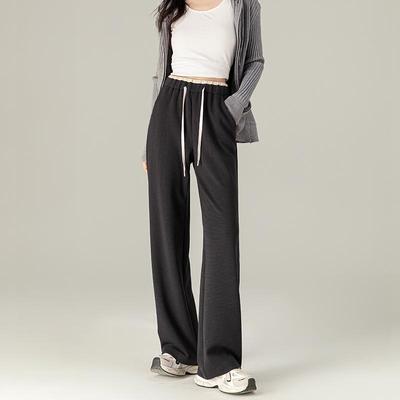 Женские спортивные брюки Xinge с высокой талией и широкими штанинами из тенселя - Осенние повседневные прямого кроя