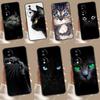 Черный кот Стеклянный чехол со зрачками для Honor Magic 6 Pro 5 Lite 50 70 90 Lite X7 X8 X9 X6a X7a X8a X9a X8b X9b Задняя крышка