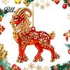 Festive Party Supplies Goat Christmas Car Hanging Ornament, 2D Acrylic Pendant with Holiday Decor String, Cute Animal for Rearview Mirror, Gift
