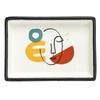 [A0899] - Multicolored White 'Arty' Ceramic Pocket Tray - 15. 5x10. 5x2. 5 Cm