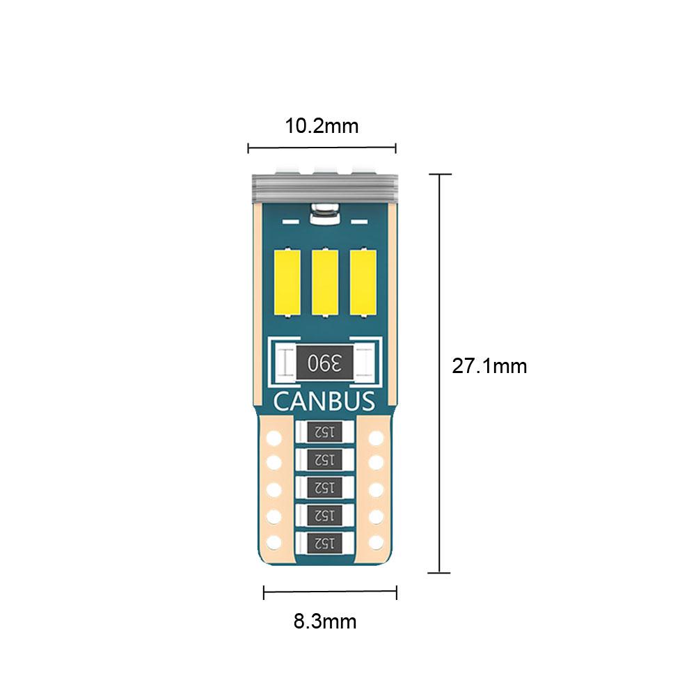 10 шт. Светодиодные лампы W5W T10 Canbus 9-SMD 12V 6000K Белый 194 168 Автомобильные внутренние купольные лампы, лампы для номерного знака, парковочные огни, автоматическая сигнальная лампа