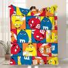 Brand M&M's Throw Kid-Friendly Flannel Throw Blanket Soft Warm Anti-Static Washable All Season